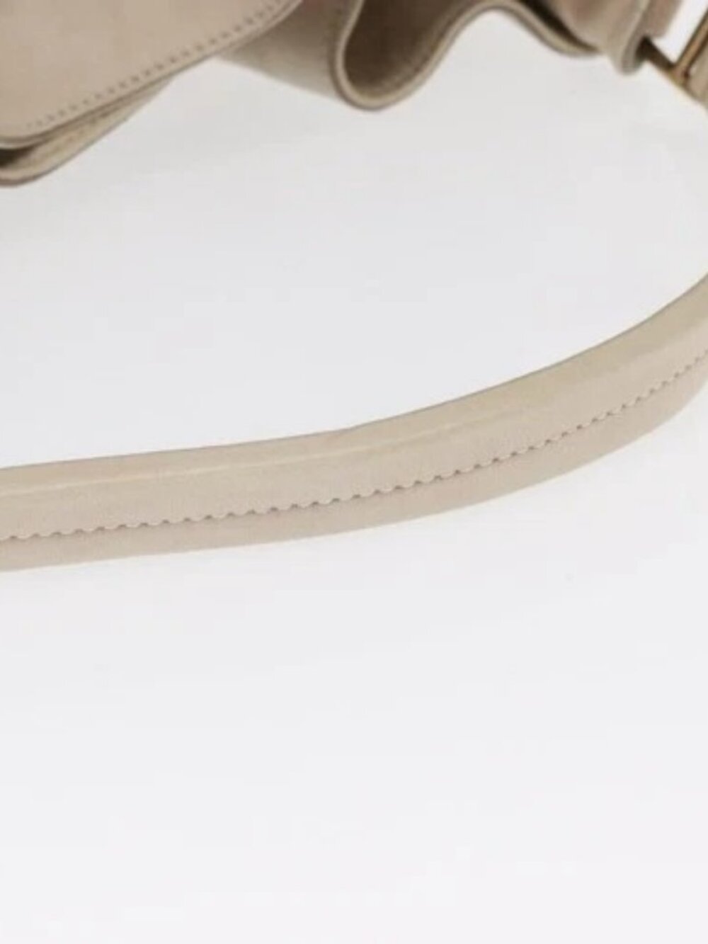 BURBERRY Shoulder Bag Leather Beige Gold Auth - Picture 6 of 16
